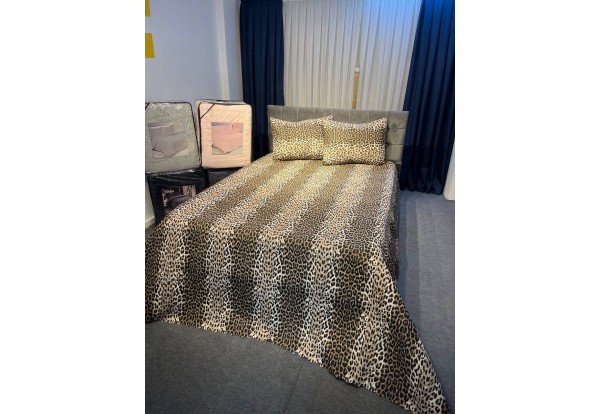 Aksu Kabartmalı Leopar Desen Vizon Battaniye…