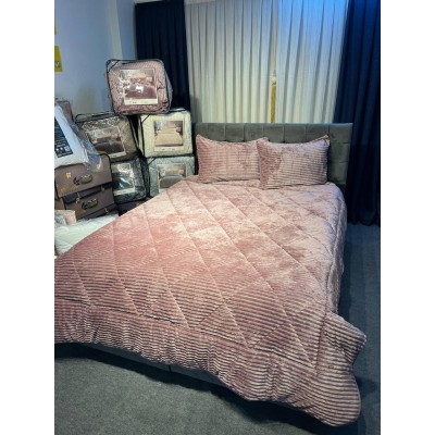 Fitilli Peluş Çift Kişilik Yorgan Seti