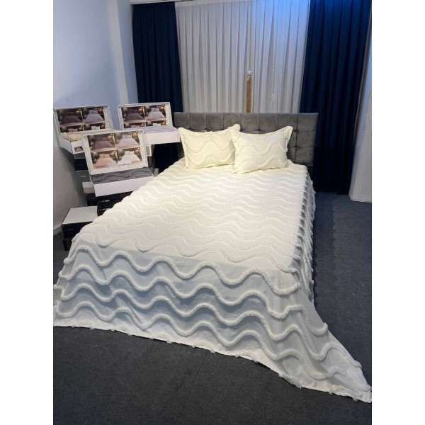 Miranda 3 Parça Çeyizlik Gelin Pike Takımı Miranda 3 Parça Çeyizlik Gelin Pike Takımı