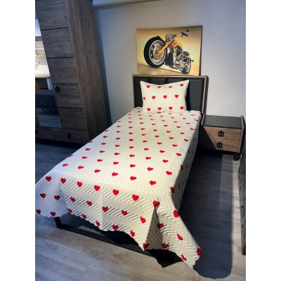 Pinterest Kalpli Tek Kişilik Yatak Örtüsü Takımı Pinterest Kalpli Tek Kişilik Yatak Örtüsü Takımı