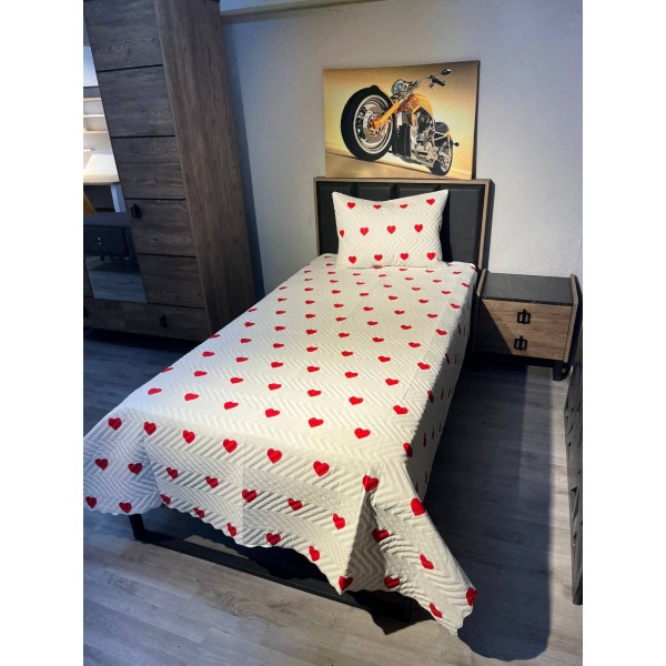 Pinterest Kalpli Tek Kişilik Yatak Örtüsü Takımı Pinterest Kalpli Tek Kişilik Yatak Örtüsü Takımı