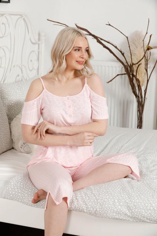 Çizgili Soft Kumaş Bayan Pijama Takımı 